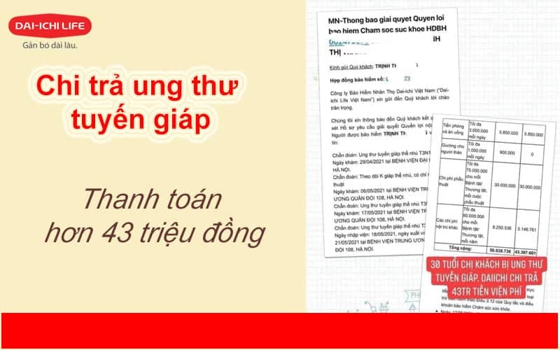 CHI TRẢ UNG THƯ TUYẾN GIÁP 43 TRIỆU ĐỒNG