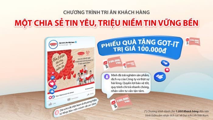 Chương trình Tri ân Khách hàng chia sẻ cảm nhận về Dai-ichi Life Việt Nam – MỘT CHIA SẺ TIN YÊU, TRIỆU NIỀM TIN VỮNG BỀN